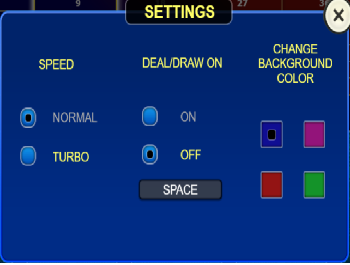 settings panel